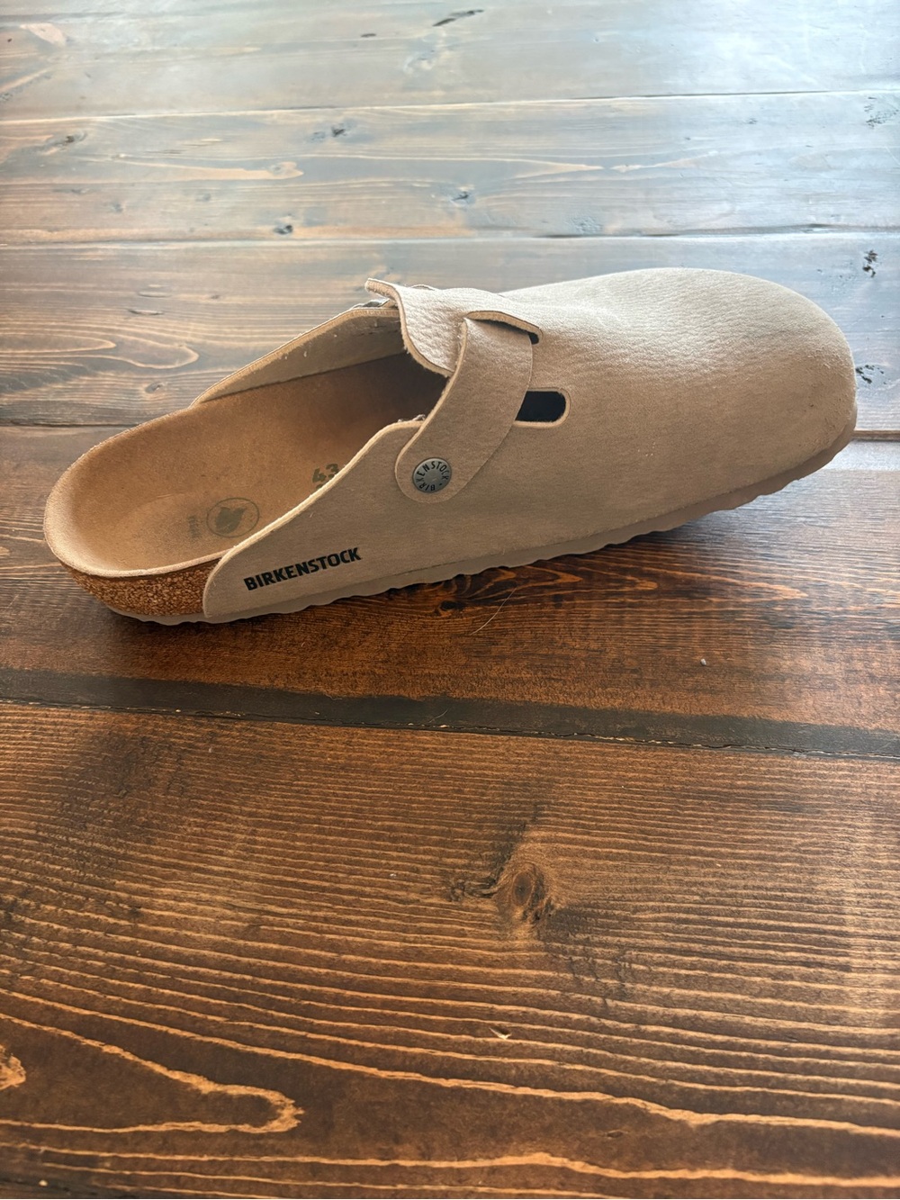 Birkenstock Unisex Taupe Suede Boston Clogs - Picture 6 of 6